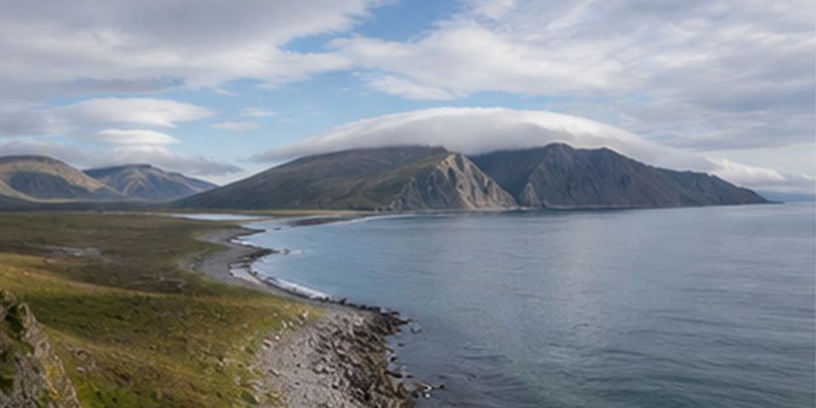 Каменистый берег Охотского моря